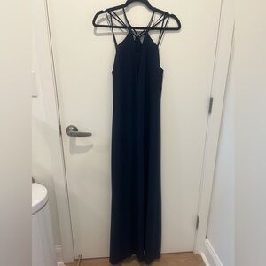 BCBGMAXAZRIA Elegant Navy Blue Sleeveless Dress - xs